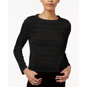 Bar III Mesh Striped Top